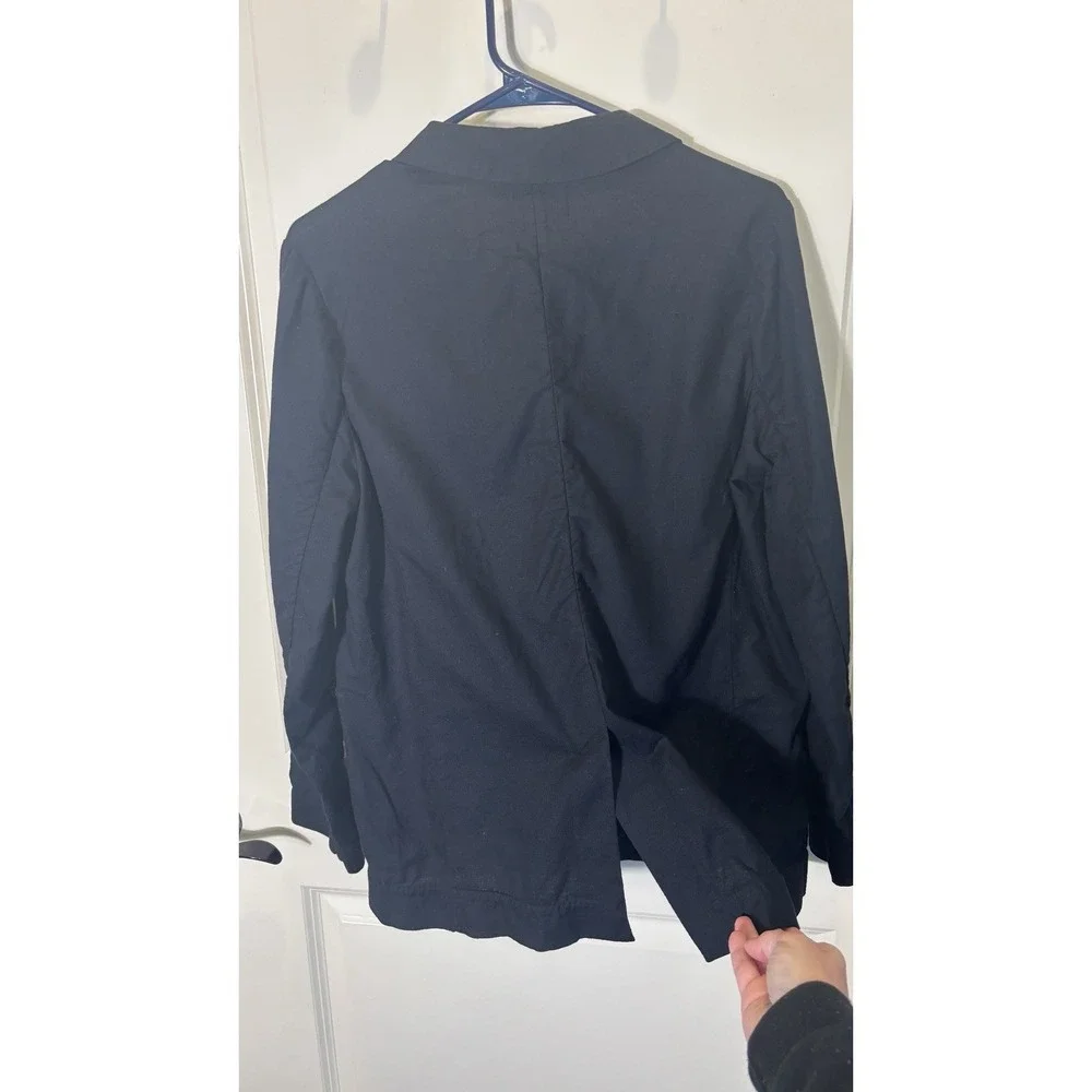 Lucky Brand Women Medium Black Cotton Single Button Blazer‎ Jacket Staple Piece